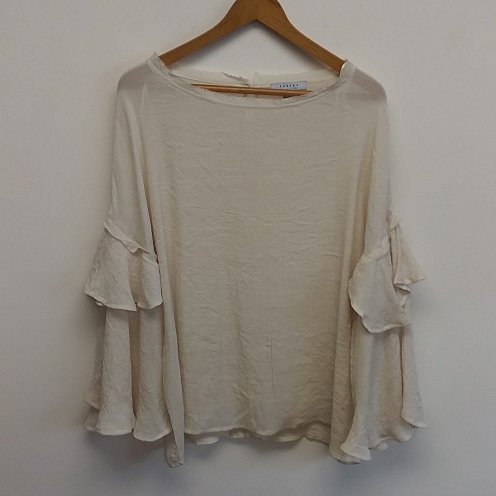 FAVLUX Cream Bell Sleeve Top